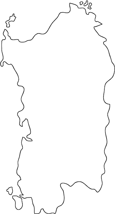 Sardinia Outlined Map